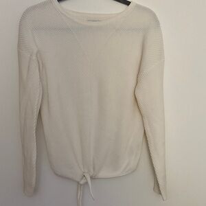 Lucky Brand White Tie-Front Sweater
